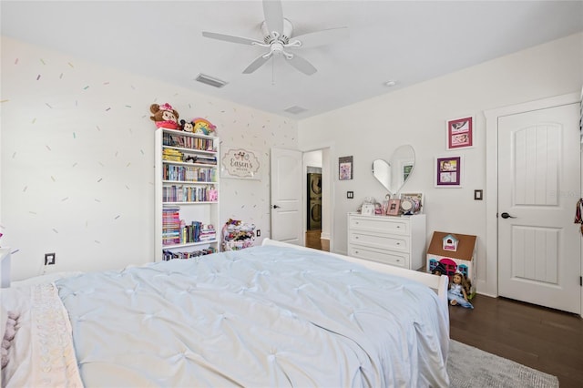 311 12th Ave N, Saint Petersburg, FL 33701 - bedroom featuring dark wood-type flooring and a ceiling fan