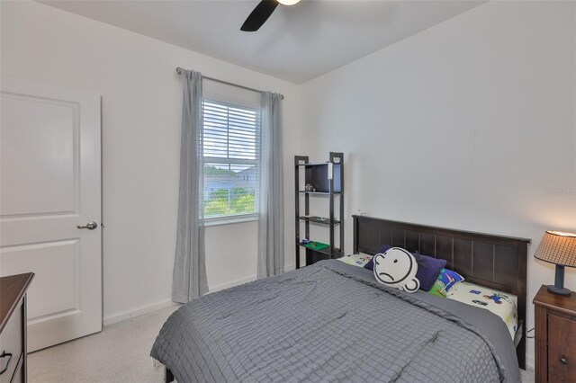 314 Blackrock Ln, Apollo Beach, FL 33572 - bedroom featuring light colored carpet and ceiling fan