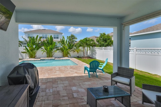 314 Blackrock Ln, Apollo Beach, FL 33572 - view of swimming pool with a patio area and a fenced backyard