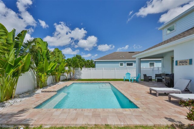 314 Blackrock Ln, Apollo Beach, FL 33572 - view of pool with a patio and a fenced backyard