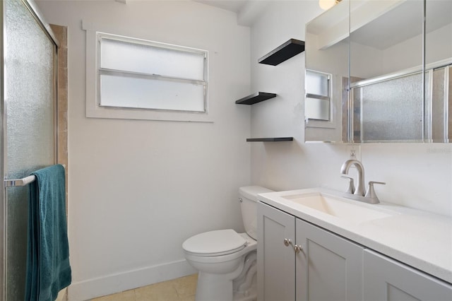 1707 Windsor Way, Tampa, FL 33619 - full bath featuring vanity, a shower with shower door, tile patterned flooring, and plenty of natural light