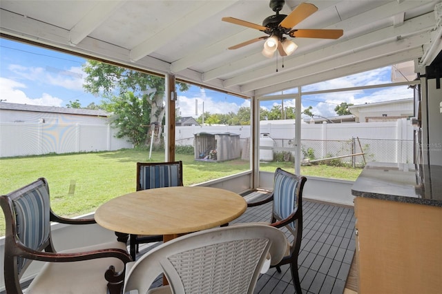 1707 Windsor Way, Tampa, FL 33619 - sunroom with a ceiling fan, healthy amount of natural light, and outdoor dining area