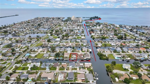 13814 Lavender Ave, Hudson, FL 34667 - aerial view of residential area with a nearby body of water
