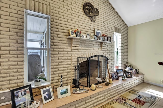 13814 Lavender Ave, Hudson, FL 34667 - detailed view of brick wall and a fireplace