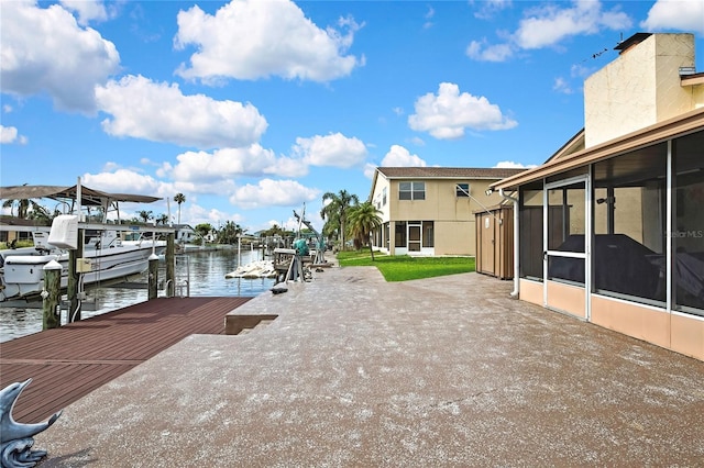 13814 Lavender Ave, Hudson, FL 34667 - dock area featuring boat lift and a water view