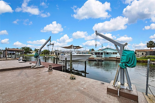 13814 Lavender Ave, Hudson, FL 34667 - dock featuring boat lift and a water view