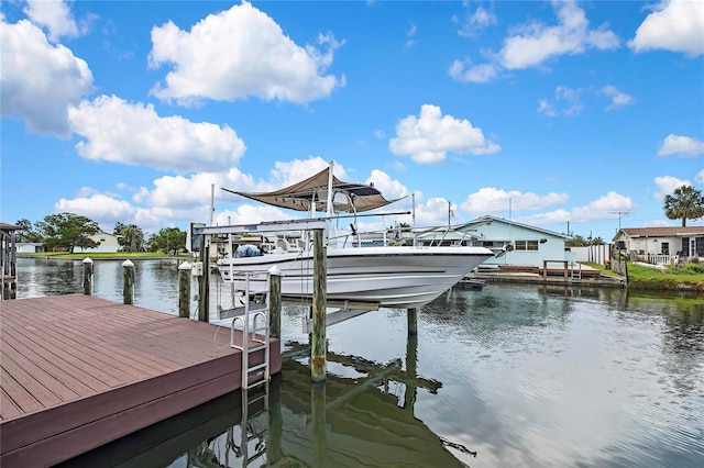 13814 Lavender Ave, Hudson, FL 34667 - dock area with boat lift and a water view
