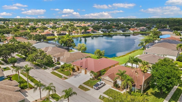 5309 Spectacular Bid Dr, Wesley Chapel, FL 33544 - aerial perspective of suburban area with a large body of water