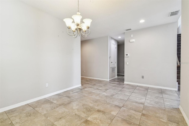 11541 Tangle Branch Ln, Gibsonton, FL 33534 - unfurnished room featuring a chandelier and recessed lighting