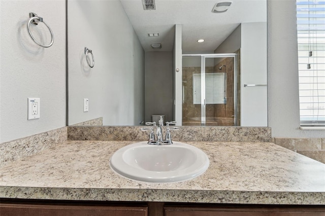11541 Tangle Branch Ln, Gibsonton, FL 33534 - bathroom featuring vanity and a stall shower
