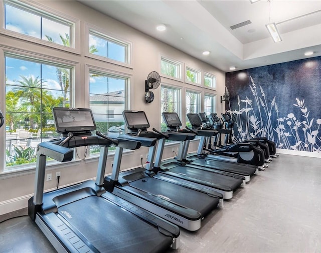 2132 Limestone Trl, Kissimmee, FL 34747 - exercise room with baseboards and recessed lighting