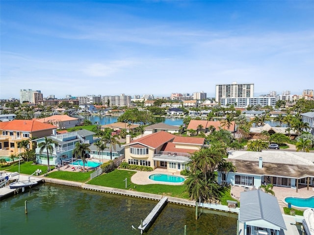 413 Midway Is, Clearwater Beach, FL 33767 - view of urban area with a pool area and a nearby body of water