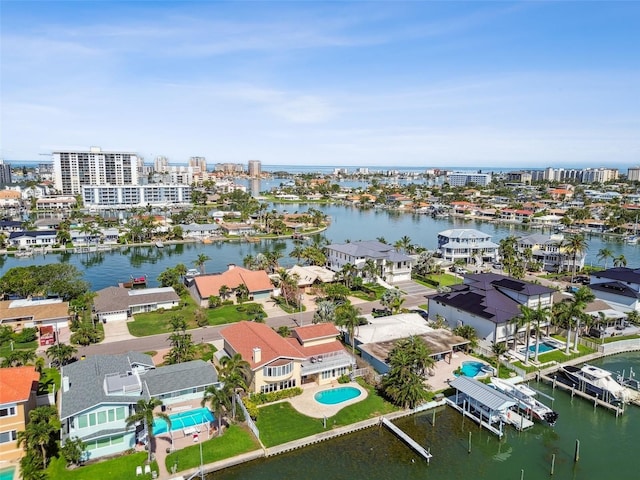 413 Midway Is, Clearwater Beach, FL 33767 - view of urban area with a large body of water and a pool area