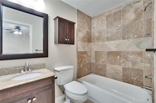 1331 Coolmont Dr, Brandon, FL 33511 - bathroom featuring vanity,  shower combination, and ceiling fan