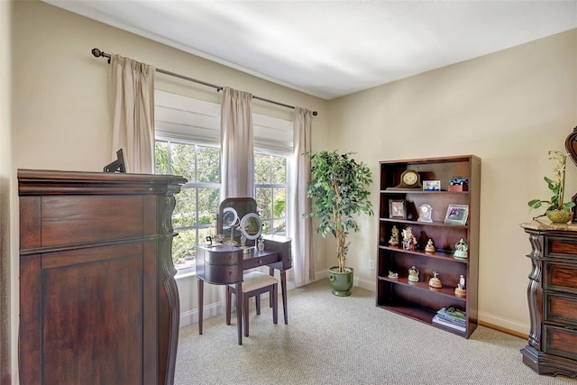 5518 Luminar Pointe Ln, Apollo Beach, FL 33572 - office area featuring light colored carpet and baseboards