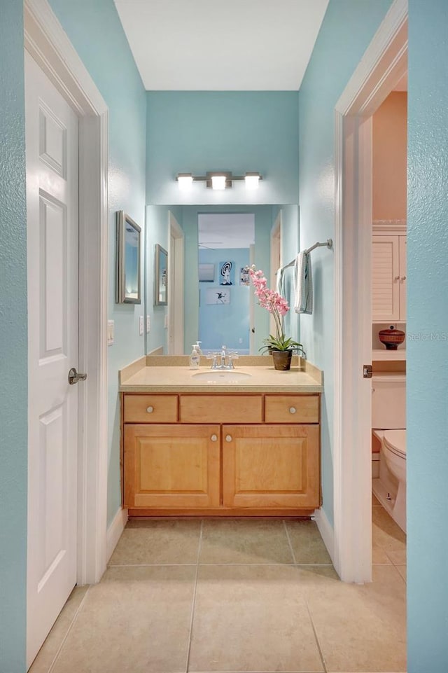 5518 Luminar Pointe Ln, Apollo Beach, FL 33572 - bathroom with vanity and tile patterned flooring