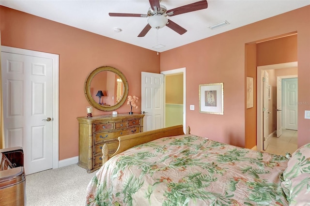 5518 Luminar Pointe Ln, Apollo Beach, FL 33572 - bedroom with light colored carpet and a ceiling fan