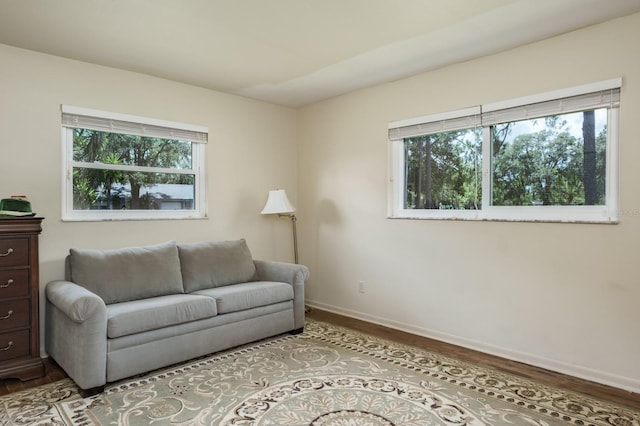 1510 Palmer Ct, Palm Harbor, FL 34685 - living area featuring baseboards and wood finished floors