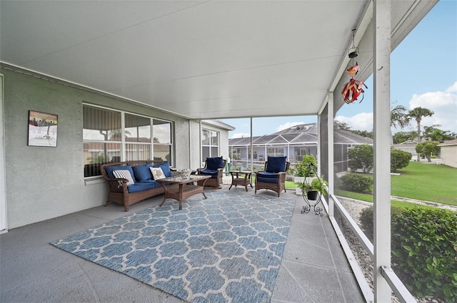 2306 Emerald Lake Dr, Sun City Center, FL 33573 - sunroom / solarium featuring an outdoor hangout area