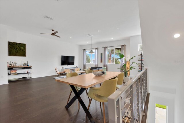 3100 W Paul Ave Unit 14, Tampa, FL 33611 - dining area featuring wood finished floors, recessed lighting, and ceiling fan