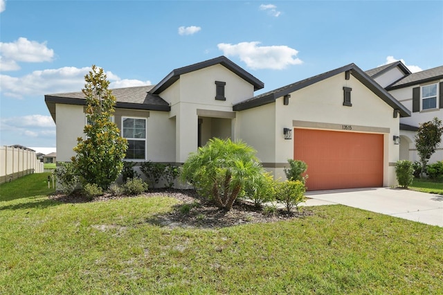 13515 Palmera Vista Dr, Riverview, FL 33579 - view of front of property featuring stucco siding, an attached garage, driveway, and a front yard