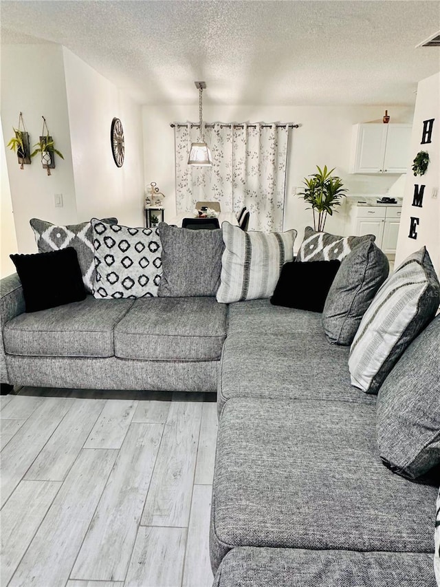13186 Thrush St, Spring Hill, FL 34609 - living area with wood finished floors and a textured ceiling