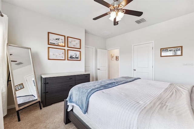 5831 Caldera Ridge Dr, Lithia, FL 33547 - bedroom featuring light carpet and ceiling fan