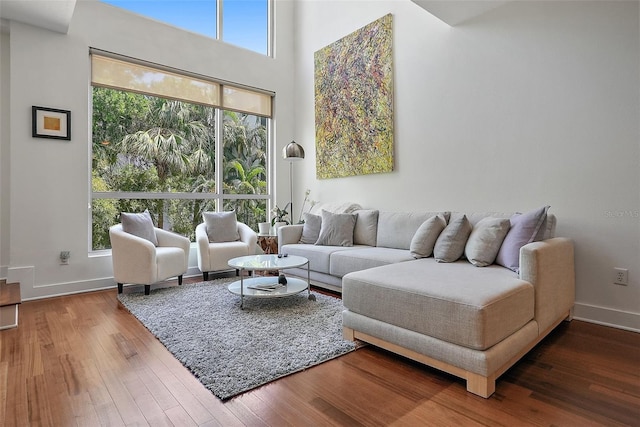 325 5th Ave S Unit 9, Saint Petersburg, FL 33701 - living area featuring wood finished floors and a towering ceiling