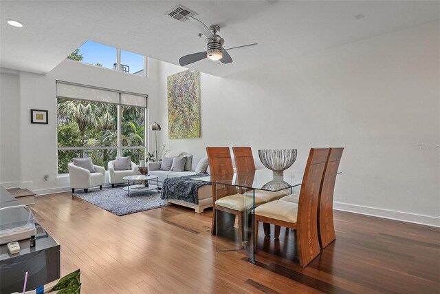 325 5th Ave S Unit 9, Saint Petersburg, FL 33701 - dining room with ceiling fan, wood finished floors, and recessed lighting