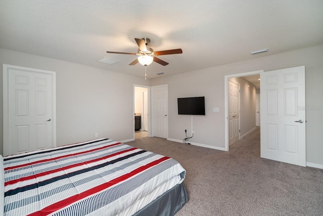 1218 Grantham Dr, Sarasota, FL 34234 - carpeted bedroom featuring baseboards and a ceiling fan