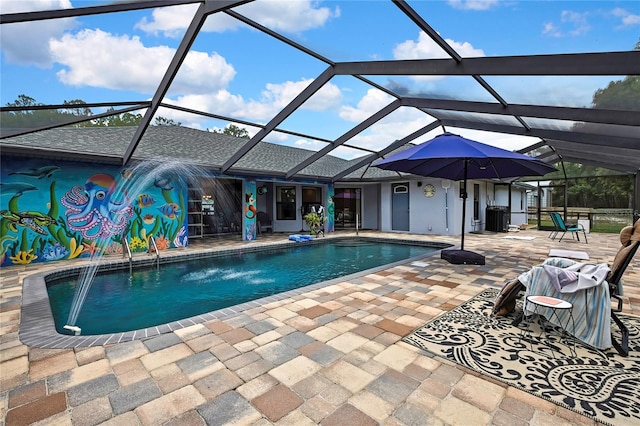 10721 N Ocean Dr, Dunnellon, FL 34434 - outdoor pool with a patio and glass enclosure