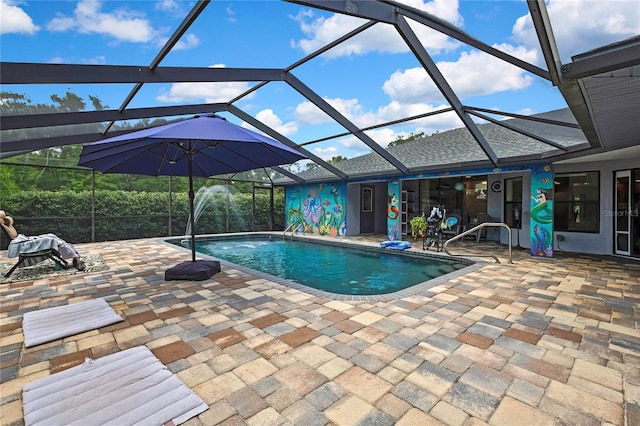 10721 N Ocean Dr, Dunnellon, FL 34434 - outdoor pool featuring a patio area and glass enclosure