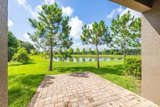 28504 Tranquil Lake Cir, Wesley Chapel, FL 33543 - view of patio / terrace with a water view