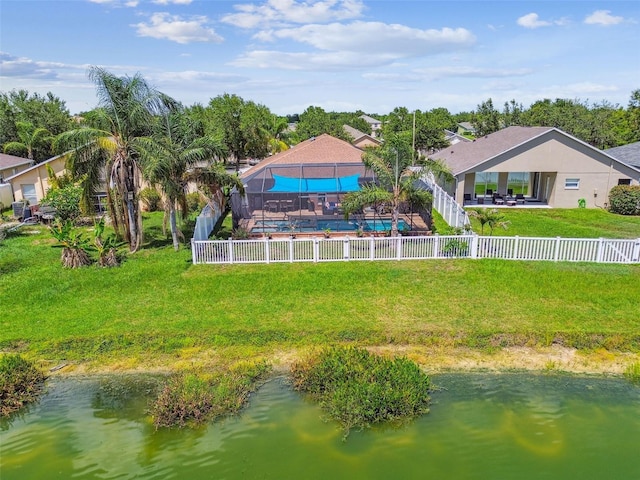 31244 Baclan Dr, Wesley Chapel, FL 33545 - view from above of property featuring a pool and a large body of water