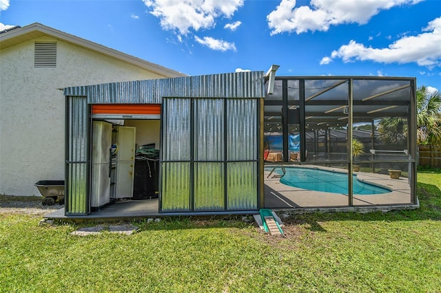 1910 Montego Ct, Oldsmar, FL 34677 - view of outbuilding with an outdoor pool