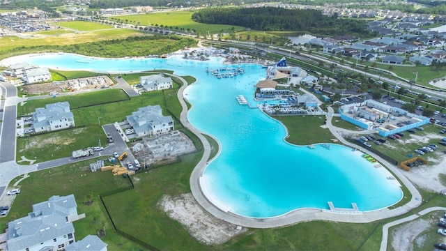 9098 Forge Breeze Loop, Wesley Chapel, FL 33545 - aerial view of a pool area and a nearby body of water