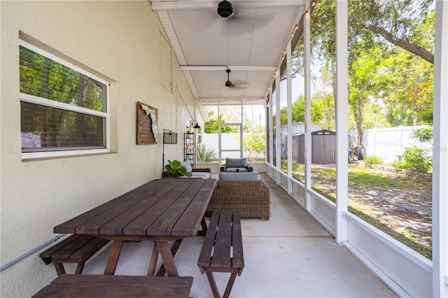 615 6th Ave N, Safety Harbor, FL 34695 - sunroom with a ceiling fan