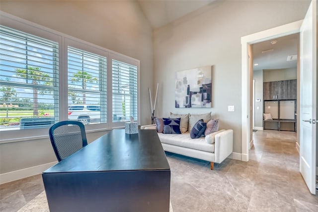 12902 SW 138th Loop, Dunnellon, FL 34432 - office featuring baseboards and lofted ceiling