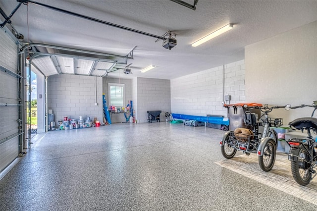 12902 SW 138th Loop, Dunnellon, FL 34432 - garage featuring a garage door opener and concrete block wall