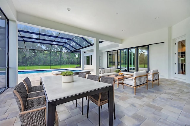 937 Old Welcome Rd, Lithia, FL 33547 - sunroom featuring outdoor lounge area and a pool