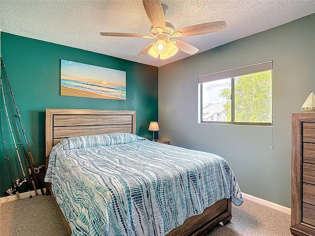 809 Bahia Del Sol Dr Unit 72, Ruskin, FL 33570 - bedroom featuring carpet floors, a textured ceiling, and ceiling fan