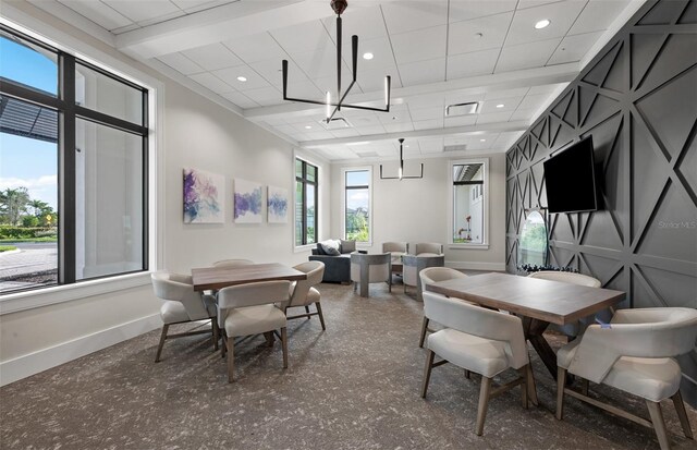 14317 Eagle Branch Dr, Nokomis, FL 34275 - dining room with baseboards and recessed lighting
