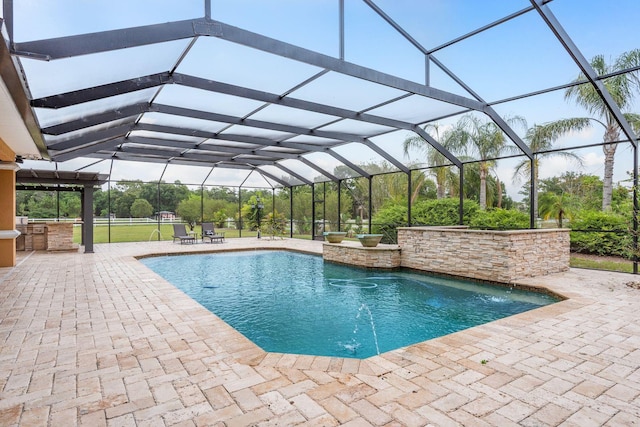 11430 Trotting Down Dr, Odessa, FL 33556 - outdoor pool with a patio and glass enclosure