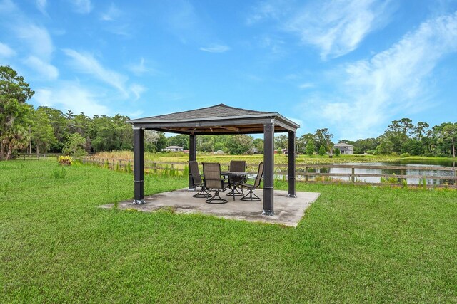 11430 Trotting Down Dr, Odessa, FL 33556 - surrounding community with a gazebo, a water view, and a patio