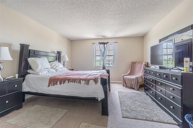 14820 Rue De Bayonne Unit 301, Clearwater, FL 33762 - bedroom featuring a textured ceiling and carpet flooring