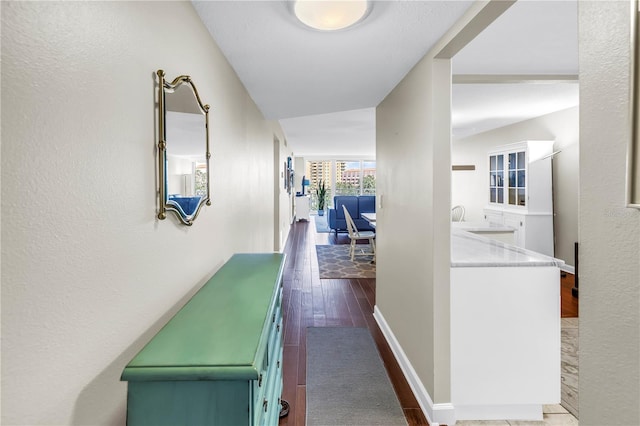 700 Beach Dr NE Unit 602, Saint Petersburg, FL 33701 - corridor with wood finished floors and baseboards