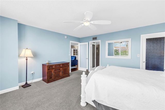 700 Beach Dr NE Unit 602, Saint Petersburg, FL 33701 - bedroom with carpet floors and ceiling fan