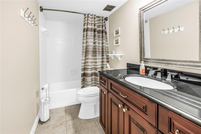 700 Beach Dr NE Unit 602, Saint Petersburg, FL 33701 - bathroom with vanity, tile patterned flooring, and shower / bath combination with curtain