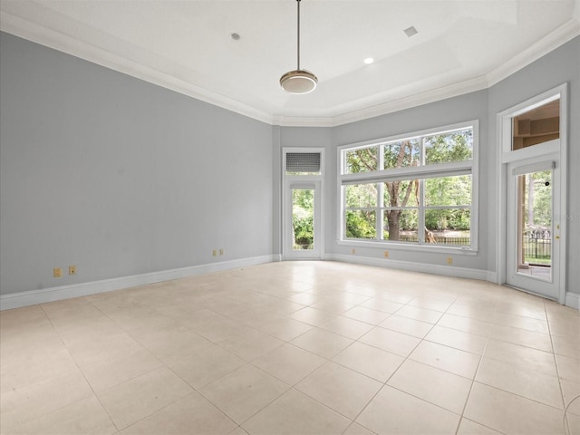 713 Argyle Pl, Temple Terrace, FL 33617 - empty room with crown molding and light tile patterned flooring