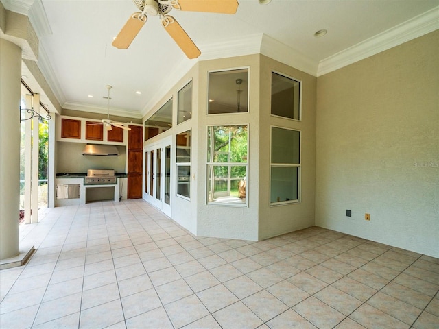 713 Argyle Pl, Temple Terrace, FL 33617 - view of patio featuring a ceiling fan and exterior kitchen
